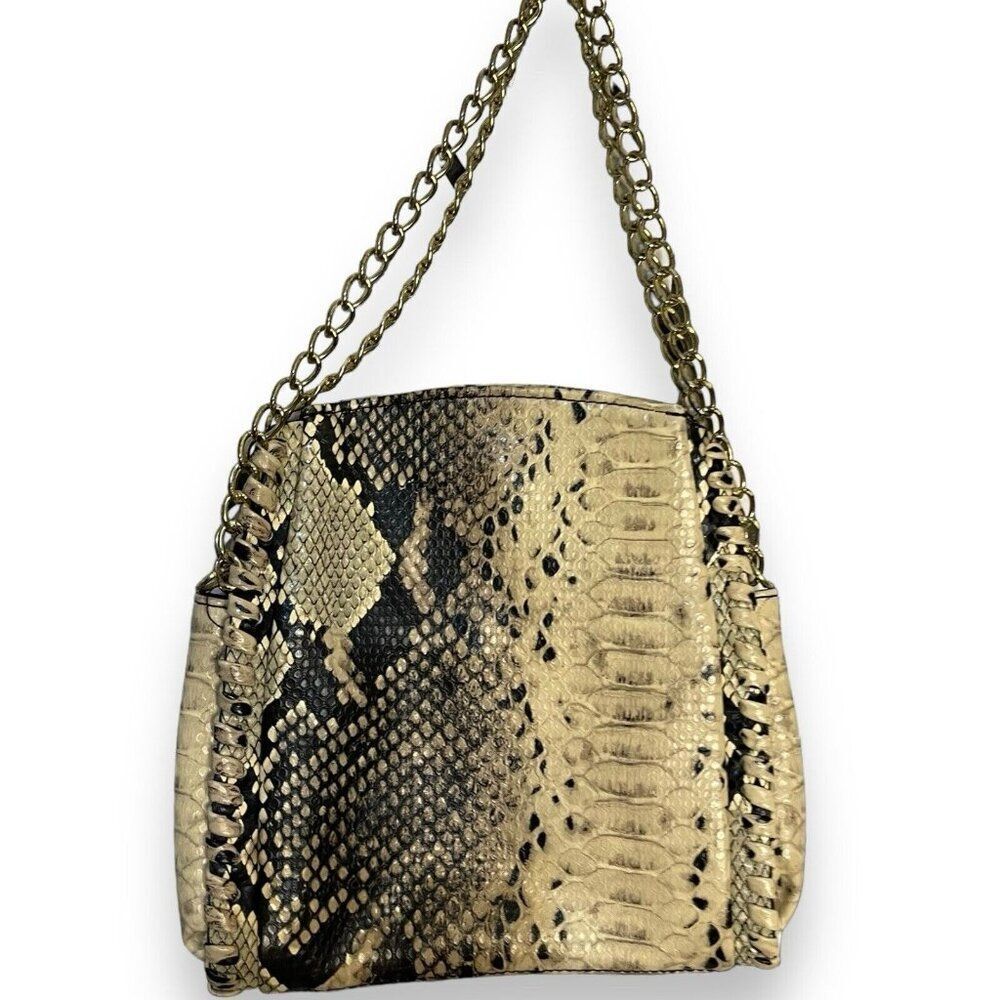 Steve Madden Faux Leather Python Snake Print Hand… - image 4